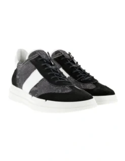 ECCO Soft X Retro Inspired Leather Sneaker In Black/White -Ecco 924492520 6 720x928